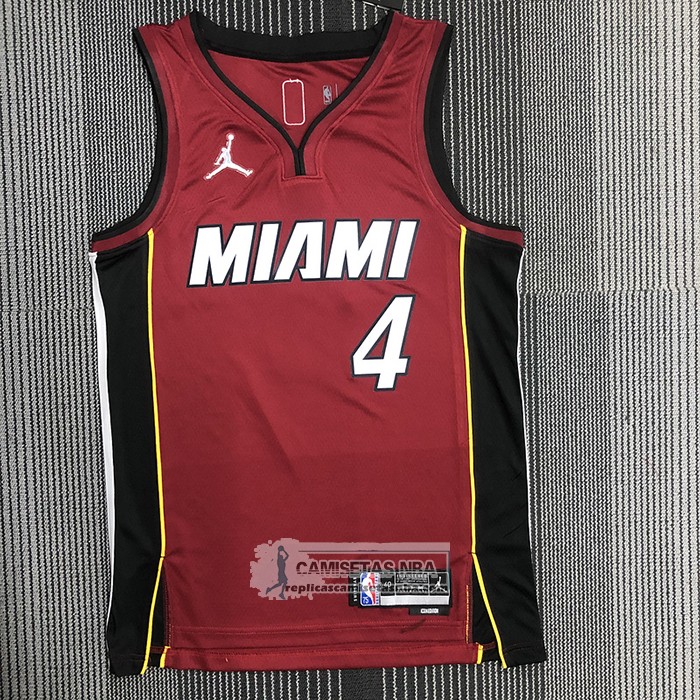 Camiseta Miami Heat Victor Oladipo NO 4 Statement 2020-21 Rojo